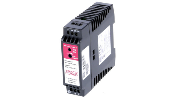 Traco Power TPC 030‑124 – 30 W DIN‑Rail Voeding (24 V DC / 1,25 A)