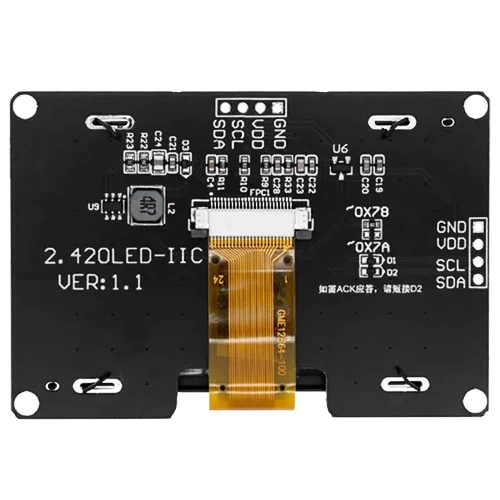 HS242L03W2C01 – 2.42” I²C OLED Display | SSD1309 | 128x64 Pixels