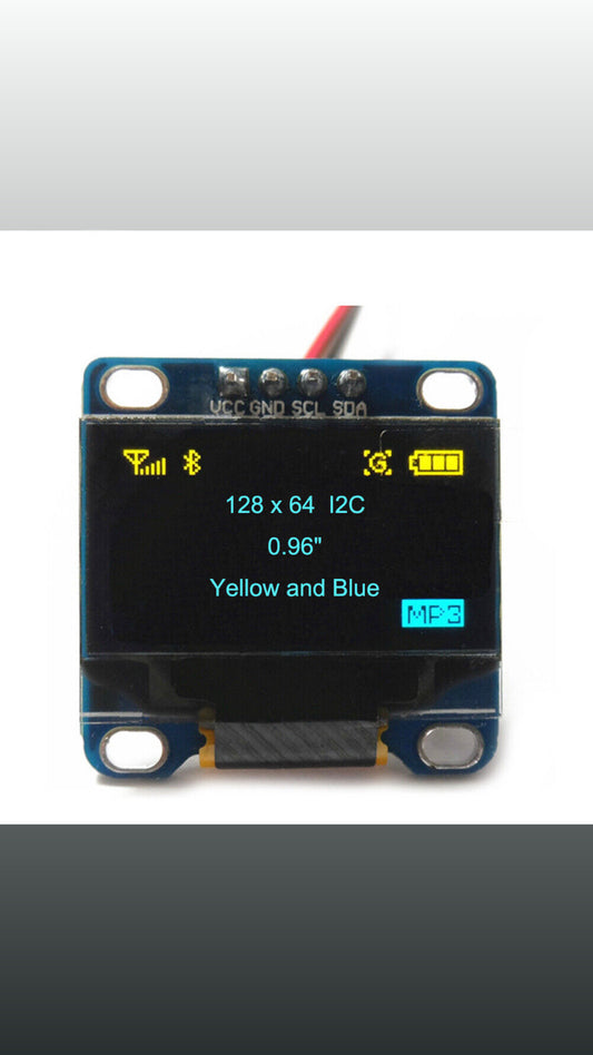 HS96L03W2C03 – 0.96” I²C OLED Display | 128x64 Pixels | SSD1315