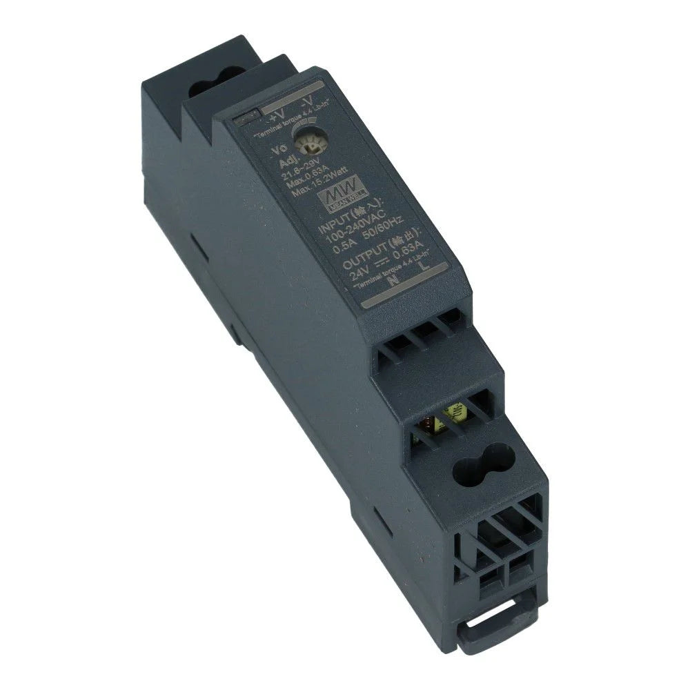 Mean Well HDR-15-24 – DIN-Rail Voeding 24V 0.63A (15W)