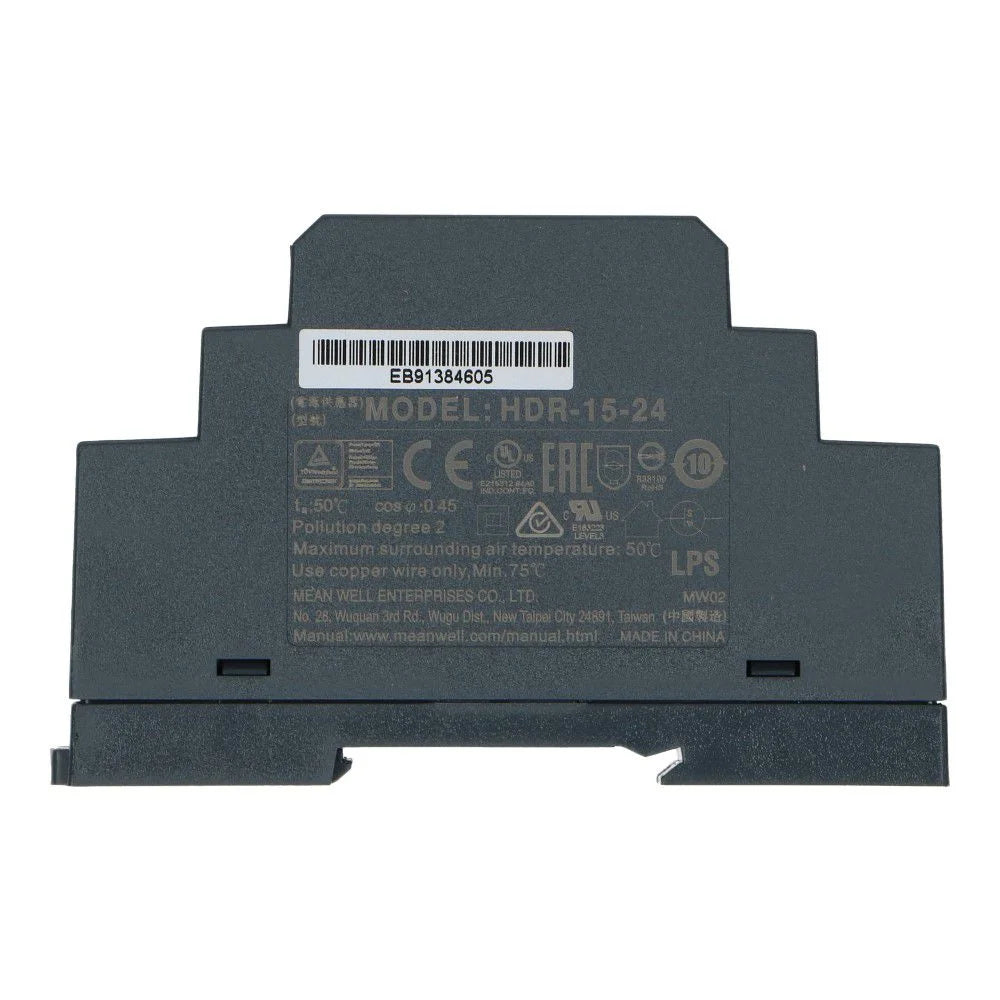 Mean Well HDR-15-24 – DIN-Rail Voeding 24V 0.63A (15W)