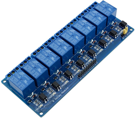 8-Kanaals Relaismodule 5V – Opto-geïsoleerd | 10A per kanaal